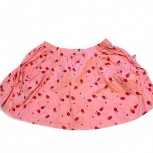 ASOS Designs apple fruit pink skirt with bows and pockets size 10